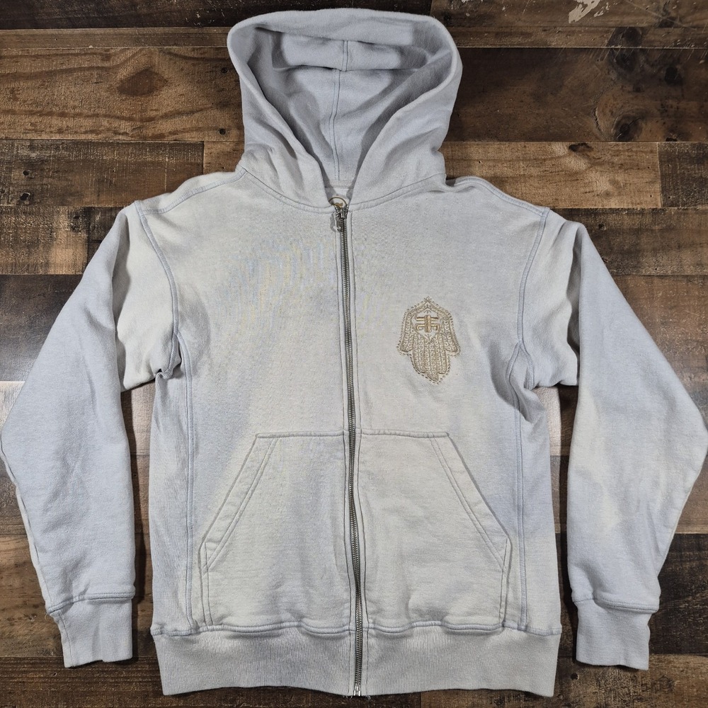 iPath Hoodie Mens Small Gray Sweatshirt Hemp Full Zip Y2K Skater Rasta